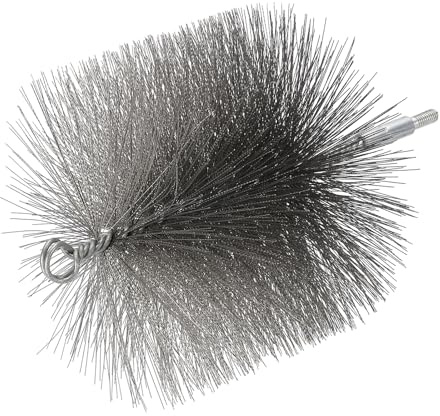 PATIKIL 5 Wire Chimney Cleaning Brush, Stainless Steel Round Chimney Sweep Brush with M6 Fitting for Fireplace Burning Stove Tent Dryer Pipes, Silver