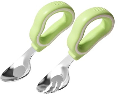 MOLUCKFU 1satz -kinderbesteck-set Mit Silikon-griff Teiliges Set Für Kleinkinder Für Selbstständiges Essen Langlebig Und Leicht Zu Reinigen Für Zuhause Und Unterwegs