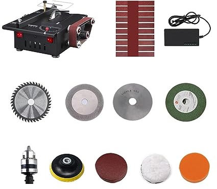 Máquina pulidora, lijadora orbital Mini Sierra De Mesa Multifuncional, Máquina De Corte Eléctrica, Modelo De Carpintería, Motosierra, Lijadora De Banda En Miniatura De Escritorio, Herramienta De Molie