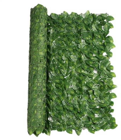 Rouleaux de lierre artificiel - Rouleau de papier peint vert en feuilles artificielles pour la vie privée, couverture décorative de clôture de jardin, balcon extérieur, mur d'aménagement paysager