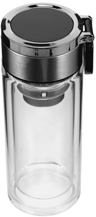 Alipis Botella de de Vidrio Infusor y Asa Taza de de Doble Pared para Uso Oficina y Control de Infusión y Diseño Elegante
