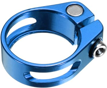 sourcing map Collier de serrage pour tige de selle de vélo, 31,8 mm en alliage d'aluminium pour tube de vélo de montagne de 27,2 à 28,6 mm, bleu
