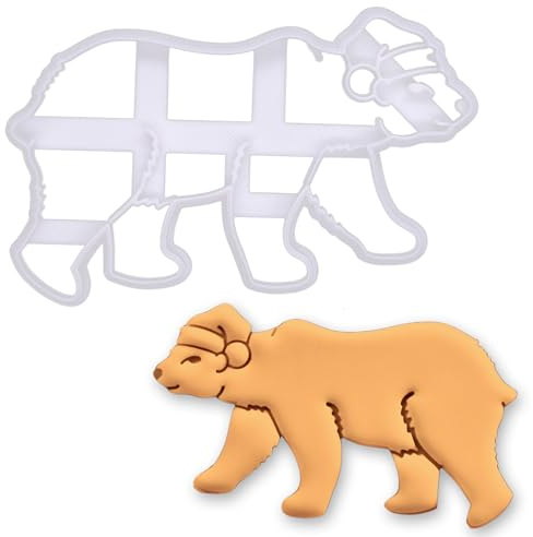 BAKERLOGY Christmas Polar Bear with Santa Hat Cookie Cutter – Festive Biscuit Mold for Winter Baking & Arctic Animal Lovers