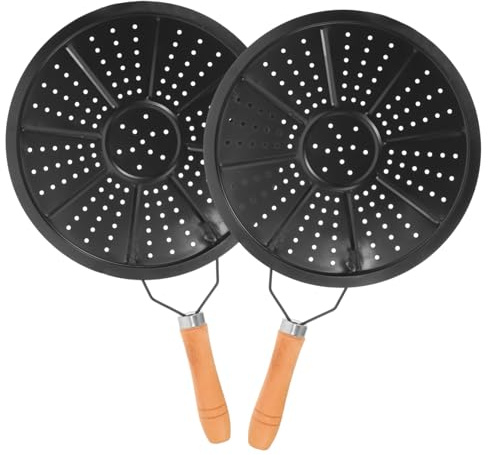 Baluue 2 pezzi Sottopentola Isolanti in Legno e Ferro Tappetini Resistente al Calore per Cucina e Caffè Proteggi Padelle e Piano Cottura per Casa Forno e Ristorante