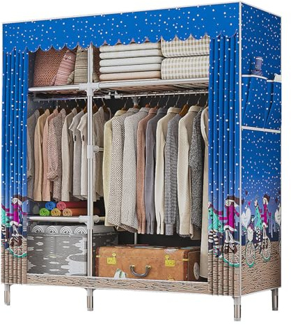 KRXSOBNV, Vikbar tyggarderob, Bärbar, Garderobsarrangör Garderob, Klädskåp, Butiksklädskåp, A-107x46x172cm,Bärbar garderob