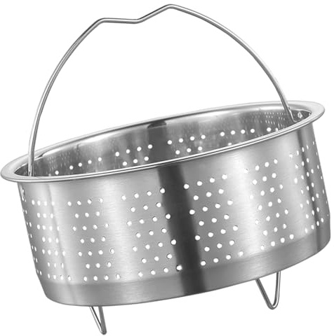 HEANUJJ Cesta Vaporera de Acero Inoxidable 304 para Vapor, Tamaño Mediano 20 Cm, Colador para Cocinar Verduras, Arroz y Dim Sum, Accesorio para Ollas de Cocina, Uso Doméstico y Saludable