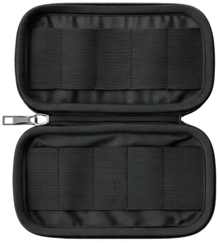 Ermenlifiqq 1 Pieza Funda organizadora para USB con 10 Ranuras, Organizador Compacto con Cremallera para memorias USB y pequeños Accesorios electrónicos, Compartimentos ordenados, Negro