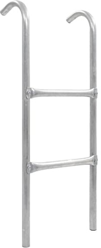 Runheo Échelle de trampoline en acier galvanisé argenté, 72 cm avec 2 marches, convient pour une hauteur de 65 cm, facilement amovible, pour accessoires de trampoline et entrée sûre