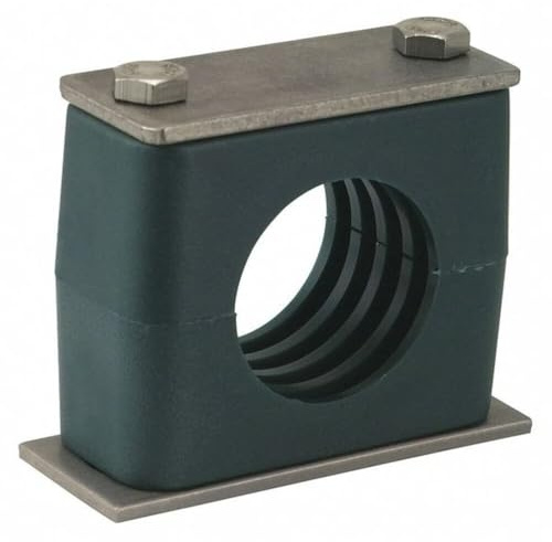 Qty 1, 1-1/2 Pipe ID Size. SS 304. Beta Clamps are Ideal for Clamping Pipe. The Weld Down Assembly Includes: 1 Cover Plate, 1 Weld Plate, 2 Hex Bolts, and 2 Cushion Halves.