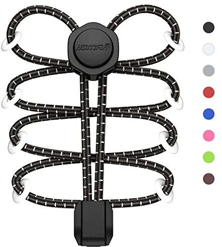 HOMAR Lacci Scarpe Elastici Autobloccanti Lacci per Scarpe Senza Nodo 150cm con Chiusura Facile per Bambini Adulti Scarpe Sneaker Scarpe Casual Stringhe Elastici
