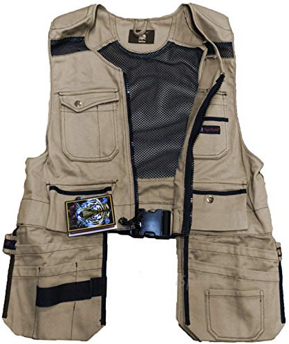 Tiger Trends Men Work Vest Pockets Utility Vest Tool Pockets Pro (XX-Large, Khaki)