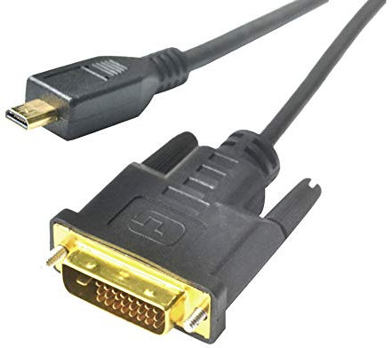 Seadream 30CM Micro HDMI Male to DVI(24+1) Male Cable Black (1 Feet)
