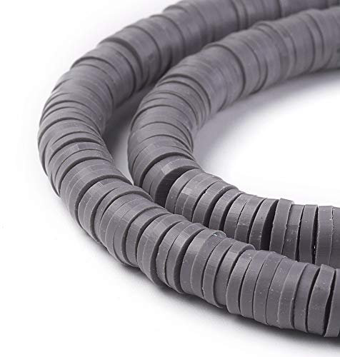 Beadthoven 10 Stränge, 6 mm, flache, runde Modelliermassen-Abstandshalter, Heishi-Perlen, Scheibe, lose Perlen für Sommer, Boho, Surfer, Armband, Perlen, DIY, Schmuckherstellung