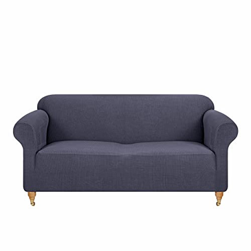 viceroy bedding PREMIUM STRETCH Thick Sofa Covers 1/2/3/4 Seater Sofa Furniture Protector EASY FIT ELASTIC Jacquard Fabric Couch Settee Slipcover BONUS SIDE STORAGE POCKET (Dark Grey, 2 Seater)