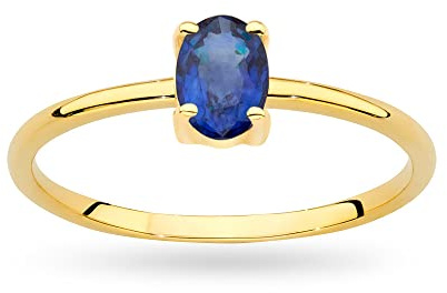 Weißgold Damen Gold Verlobungsring mit Saphir 0.70Ct | 14 Karat Gold (585) | Goldring mit Box | Goldring für Frauen (Saphir, 53 (16.8))