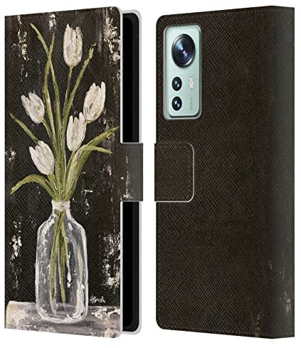 Head Case Designs Officially Licensed Haley Bush White Tulips In Glass Jar Floral Painting Leather Book Wallet Case Cover Compatible With Xiaomi 12