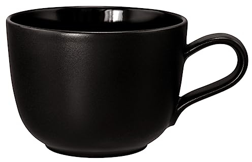 Seltmann 001.764290 Liberty groß Rund Porzellan Milchkaffeeobertasse, 65164 Dekor, 0,30L Volumen, Samtschwarz