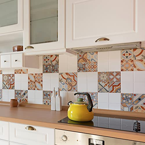 CREARREDA Piastrelle Adesive per Cucina, Bagno e Box Doccia Mattonelle Adesive Moderne, 20 Pz 15_x_15 cm, Impermeabile Vinile Autoadesivo Decorazioni per Bagno e Cucina, Made in Italy