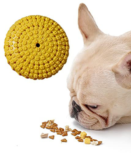 LRRH UFO Meal Dispensing Hundespielzeug Puzzle Leckerlis für Hunde Interaktives Entertainment Futterspiel / Slow Feeder / Wobble Toy (Gelb)