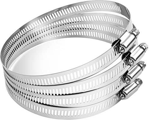 4 Stück 141-165mm Schlauchschellen Edelstahl Set, Leryati Schlauchschelle 304 Schellen, Schlauchklemme Kein Schlauchbinder Große Rohrschellen und-Schraubzwingen für Pool, Waschmaschine und Garten