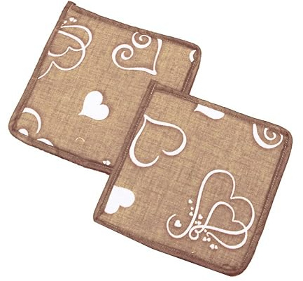 Russo Tessuti Set 2 Presine Coppia Pattina Forno Fornelli Arredo Cucina Coordinato Paris Love -Beige
