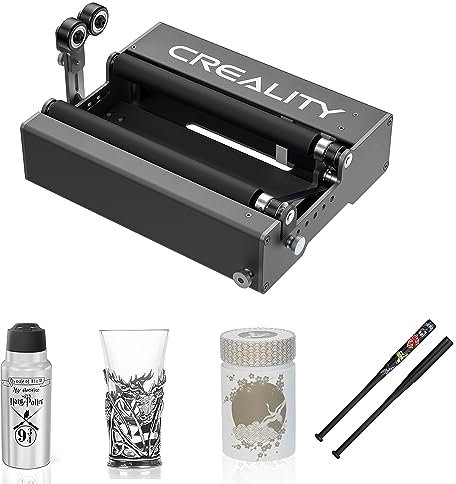 Creality Official Laser Rotary Roller, Engraving Cylindrical Objects 360° Rotation for Engraver,Y-axis Rotary Module with 7 Adjustment Diameters 5-120mm,Compatible with Falcon2 22W,CR-Laser Falcon 10W