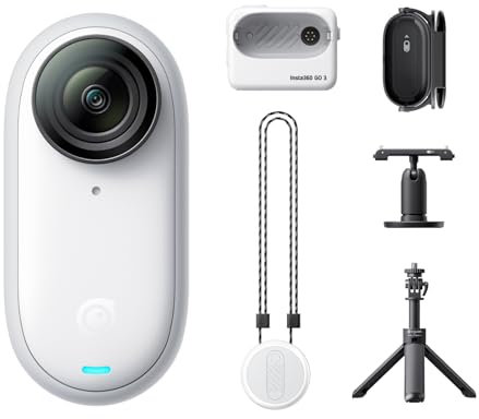 Insta360 GO 3 Travel Kit (128GB) – Small & Lightweight Action Camera, Versatile, Hands-Free POV, Mount Anywhere, Stabilization, Multifunctional Action Pod, Waterproof, For Travel, Sports, Vlog