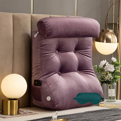 Keilkissen Bett mit 3 Erhebungen Lesekissen und Rückenstütze in,ideal als Lesekissen für Bett,Rückenkissen Bett und Reflux Kissen Erwachsene,Wedge Pillow Hergestellt optimalen Sitzkomfort