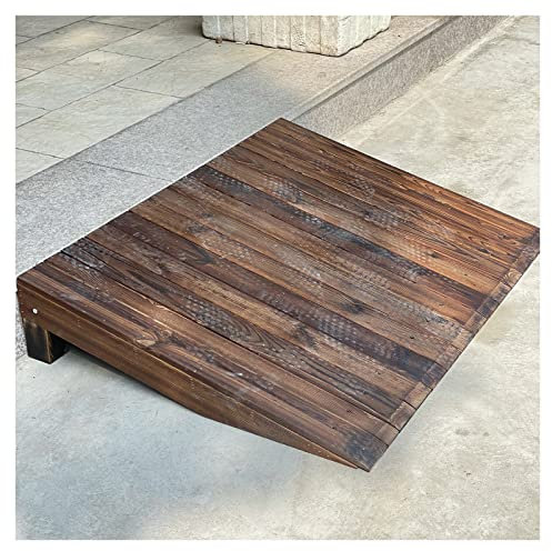 TILEZE Door Strip Threshold Transition Strip Brown Threshold Ramp Wooden 3.9/4.7/5.9/7/7.8 Rise, Front Door Step Slope, Curb Ramp for Wheelchairs, Mobility Scooters, Power Chairs