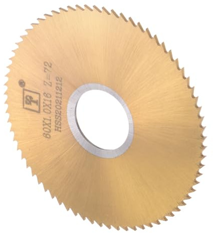 CoCud Kreissägeblatt 60 mm Durchmesser 16 mm Aufnahme goldfarben | 6542 Hochgeschwindigkeitsstahl HSS, 1 mm dick, 72 Zähne, Für Metall Holz Kunststoff Aluminium