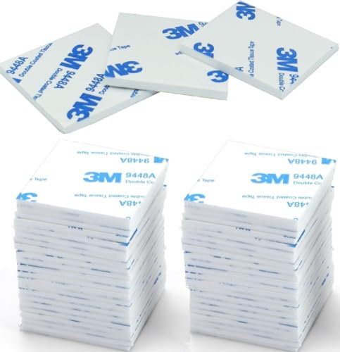 CANOPUS Almohadillas adhesivas blanco de doble cara extrafuertes 9448A 48 PCs (40 mm x 40 mm) resistentes al agua, 3M almohadillas adhesivas de doble cara