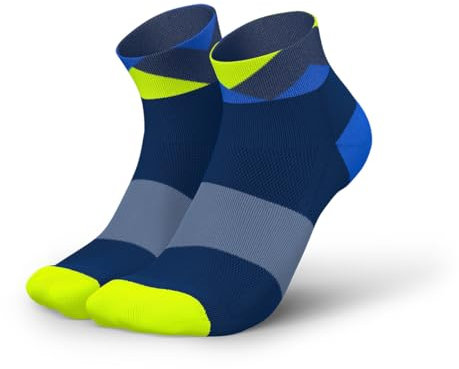 INCYLENCE Laufsocken kurz für Damen und Herren mit leichter Kompression,1 Paar (DE/NL/SE/PL, Numerisch, 43, 46, Regular, Regular, Peaks Navy Blue Canary)