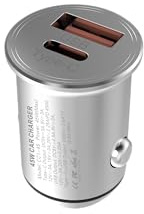 𝐎𝐍𝐘𝐗® Cargador de smartphone para coche de carga rápida 45W, doble salida [USB-C + USB-A] 100% metal, carga ultrarrápida para iPhone/Samsung/Huawei/Xiaomi,compatible con todas las tomas de mechero