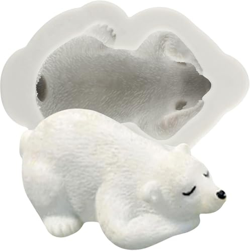 MINFEIDMS 3D Meerestiere Fondant Form 3D Tier Eisbär Silikonform | Cupcake-Topper für Süßigkeiten, Schokolade, Zucker, Kuchen, Dekoration, Polymer-Ton