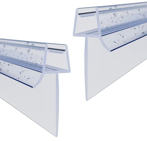 WITEN&NOCK 2er Set 100cm Duschdichtungen mit extra verlängerter Lippe Ersatzdichtung für Duschkabine Badewanneaufsatz Wasserabweiser Dichtungsprofile Duschtür Dichtung Gerade Glasstärke 8 mm