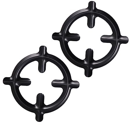 Yardenfun Supports Pratiques Pour Cafetières Italiennes 2 Pièces, Grille En Fer Noir, Adaptés Pour Cuisinières à Gaz, Usage Domestique Restauration
