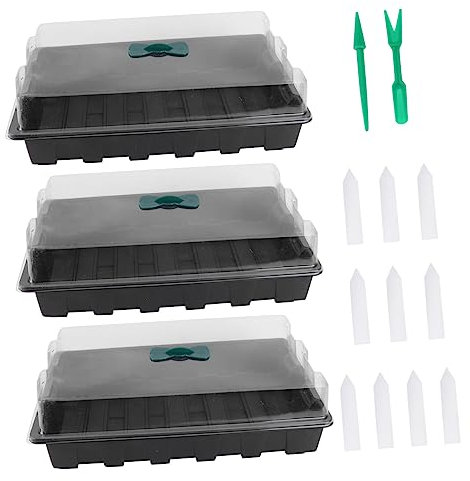 KITANDOVE 3sets Vassoi per Germinazione Piante Kit Pratico per Coltivazione Celle Trasparente per Ottimizzazione e per e Vegetali Set
