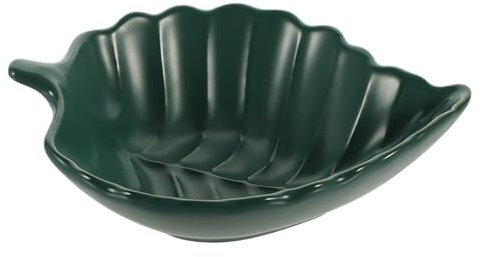 PHENOFICE Assiette Apéritif Céramique Verte Motif De Bananier Plat Dessert Multifonction Pour Snacks Et Sauces Design Créatif Pour Usage Familial Et Professionnel