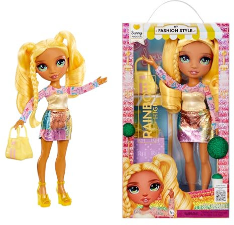Rainbow High My Fashion Style Doll - Sunny - 28cm Yellow Fashion Doll with Statement Outfit and Stylish Handbag, Play, Posable, Collectable, For Children Ages 4 to 12+