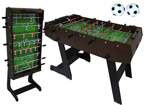 XCSCUK Zusammenklappbarer 48-Zoll-Tischfußball, Kicker-Tischspiele, mit 2 Bällen und analoger Anzeigetafel, für Spielzimmer