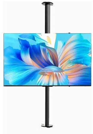 QICBYING LCD TV 360 Grad Drehbarer Rahmen - Neigbar 360 Grad Drehbar Fernsehtisch - Bodenständer Trennwand Drehbares Gestell, TV-Schrank Drehbare Basis, LCD-TV-Trennwandhalterung(595-850mm)