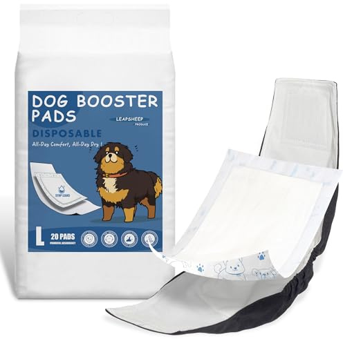 LeapSheep Dog Nappie Liners Super Absorbent Disposable Dog Diaper Pads for Male & Female Dogs, Cloud-Like Softness, Secure Adhesion to All Nappies, Comfortable for Dog Pants Incontinence (L, 20)