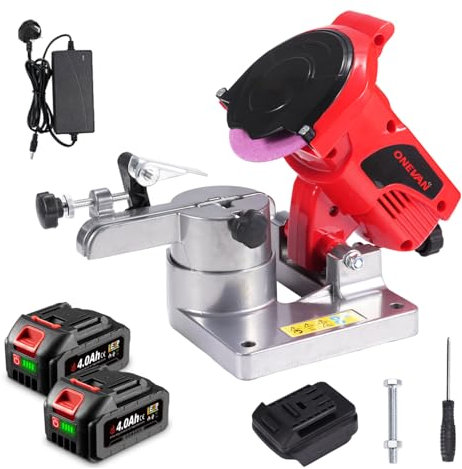 Cordless Electric Chainsaw Sharpener Grinder - Work with a Grind Angle of 35° Left to Right, Suitable for 12-20 inch Chainsaw Chains