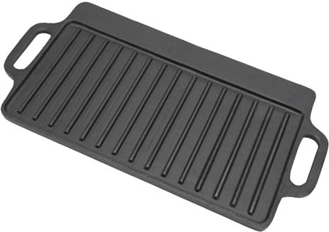 Partita Duradera de Plancha de Parrilla de Hierro Fundido, Placa de Barbacoa de Doble Cara Espesada, Amigable para Cocinar, Panqueques, Plancha de 1 X Parrilla, Cocina de Cocina