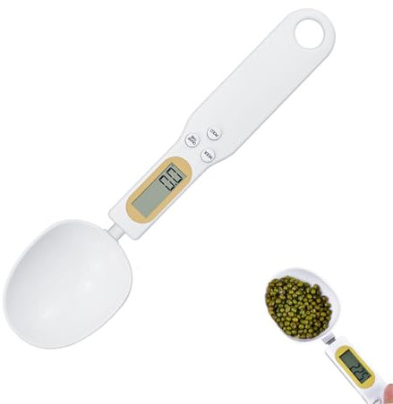 Cuchara Digital de Precisión, Balanza de Cuchara, Báscula Escala Electrónica para Medir y Dosificar Ingredientes, 0.1g de Precisión, Ideal para Líquidos, con Pantalla LCD y Función TARA