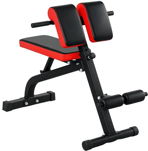 SPORTNOW Roman Chair Hyperextension Bank & Hantelbank Klappbar bis 300 kg | Trainingsbank, Multifunktion Fitnessbank für Ganzkörpertraining Gesäßmuskeln Kniesehnen Rücken Rumpf Bauchmuskeln