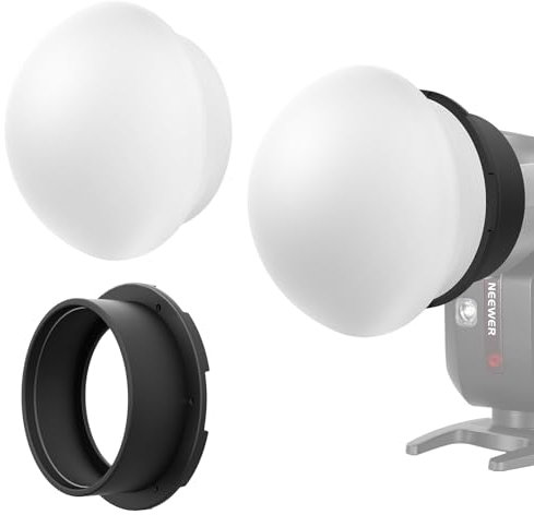 NEEWER Flash Silicone Diffuser with Magnetic Adapter Ring, Flash Light Modifier Shaper Softbox Compatible with Godox V1/V1 PRO NEEWER Z1 Z2 Round Head Camera Speedlight, CRS11