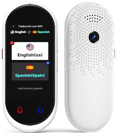 VDKOERT Z8 Sprachübersetzer Gerät Weiß,Übersetzungsgerät mit Sprachausgabe Translator,Übersetzer Echtzeit 138 Sprachen und Akzente mit WiFi/Offline/Foto Unterstützung für Reisen,Lernen und Business