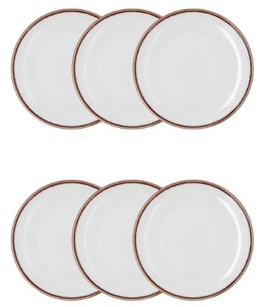 Bidasoa Set de 6 platos postre Orion Hydrozero de porcelana 21 cm | Blanco, Porcelana, formato redondo, acabado brillo, 21 cm, 6 piezas, apilable, apto para microondas
