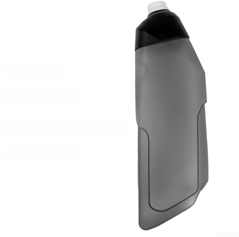 Borraccia aerodinamica PP5 da 600 ml, con beccuccio in silicone e gabbia in fibra di carbonio, design da spremere per bere, con distanza tra i supporti da 3,5 a 8,5 cm, grigio